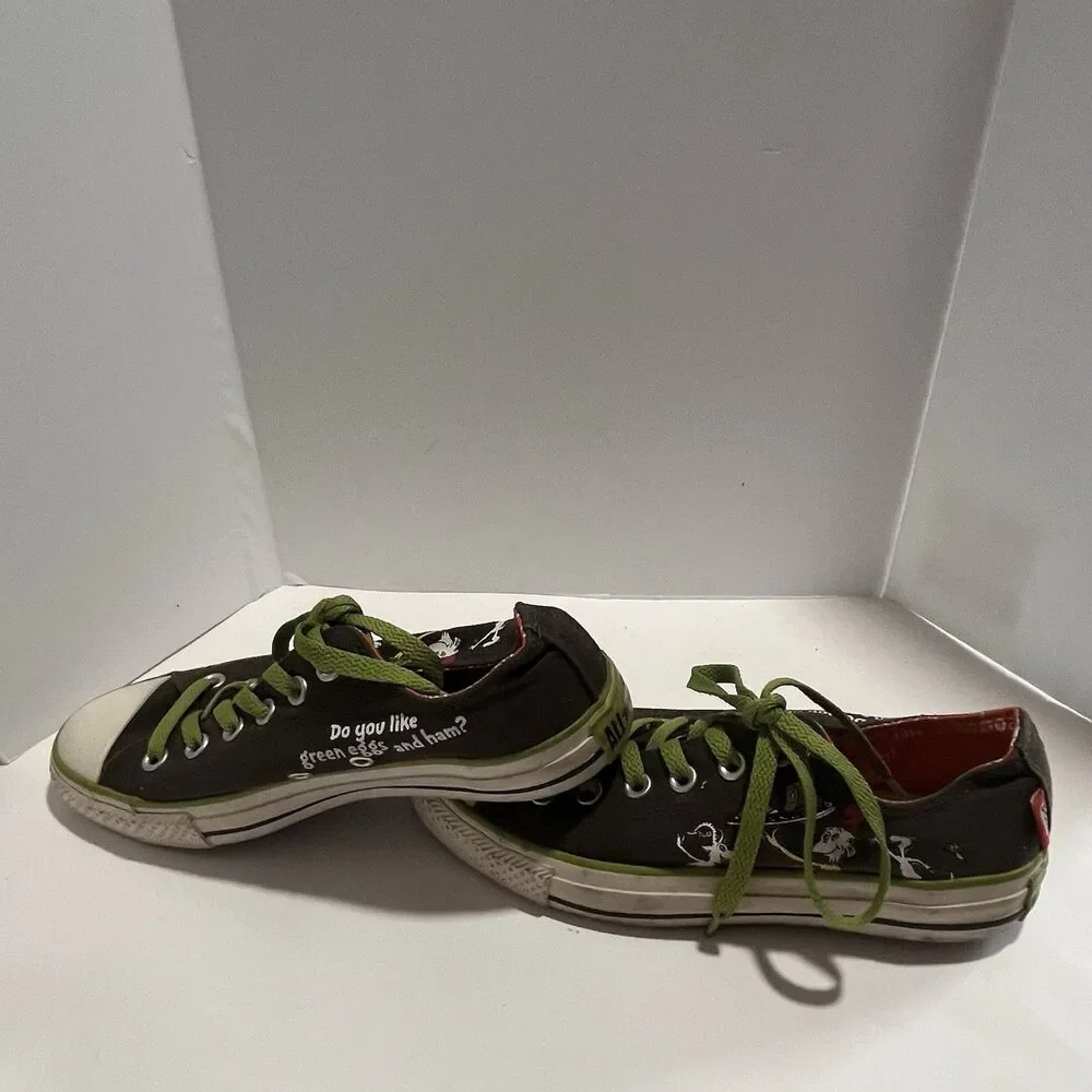 Converse All Star Size 4.5 Dr. Seuss Green Eggs & Ham Whimsical! - Picture 14 of 16